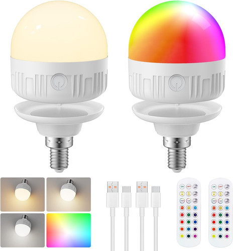 E14 rechargeable light bulb - rechargeable,