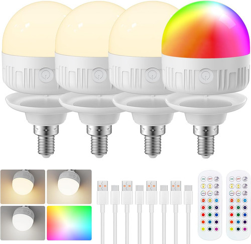 E14 rechargeable light bulb - rechargeable,